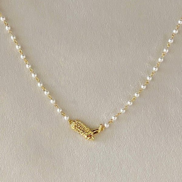 Cowgirl Boot Pearl Chain Necklace