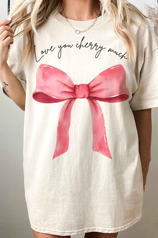 LOVE YOU CHERRY COQUETTE OVERSIZED GRAPHIC TEE