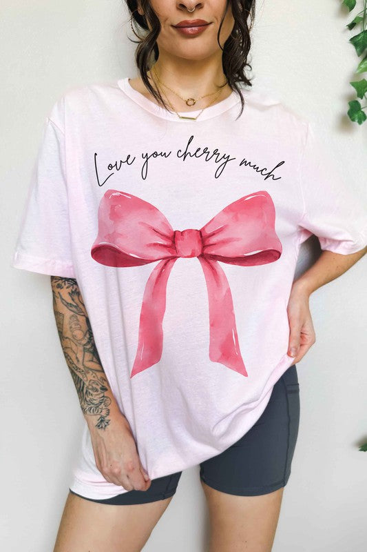 LOVE YOU CHERRY COQUETTE OVERSIZED GRAPHIC TEE