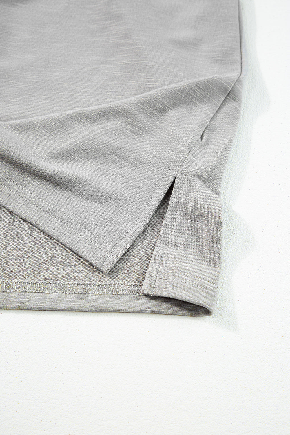 Light Grey Chest Pockets Half Buttoned Collared Blouse