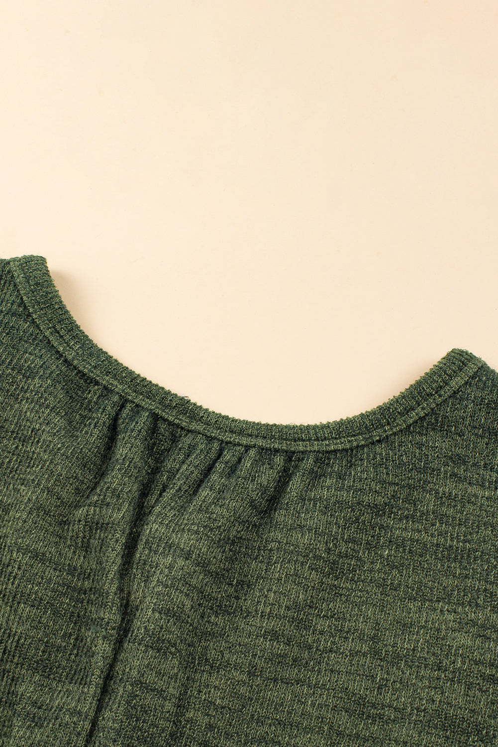Jungle Green Textured Side Pockets Buttoned Wide Leg Jumpsuit