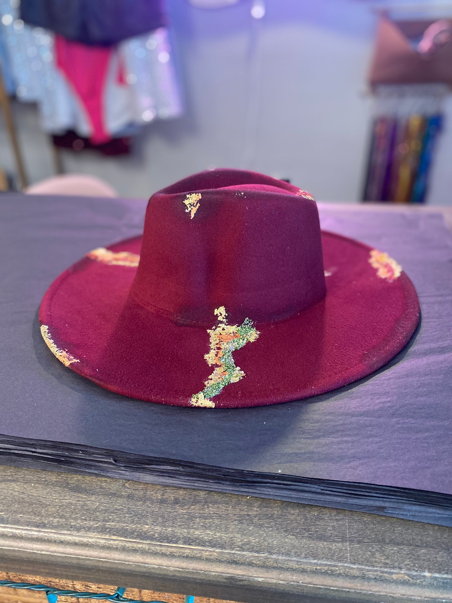 Maroon/Red Brim Hat