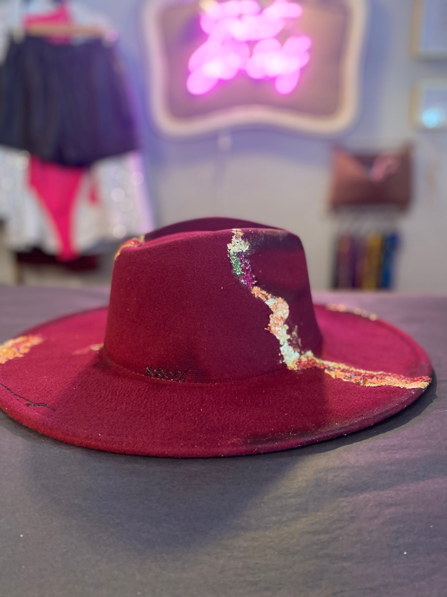Maroon/Red Brim Hat