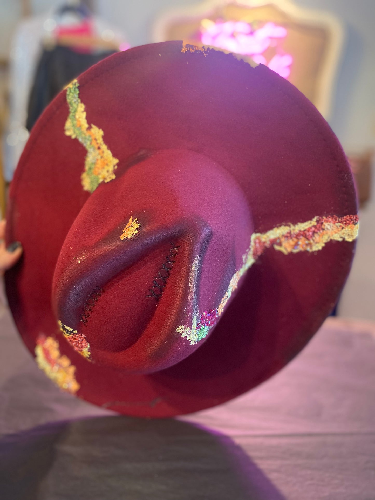 Maroon/Red Brim Hat