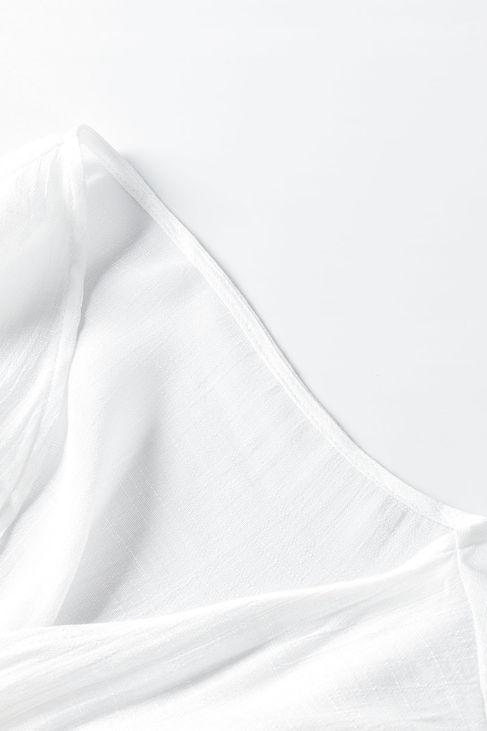 White Half Sleeve Ruffled High Low Kimono