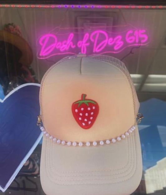 Strawberry custom trucker hat