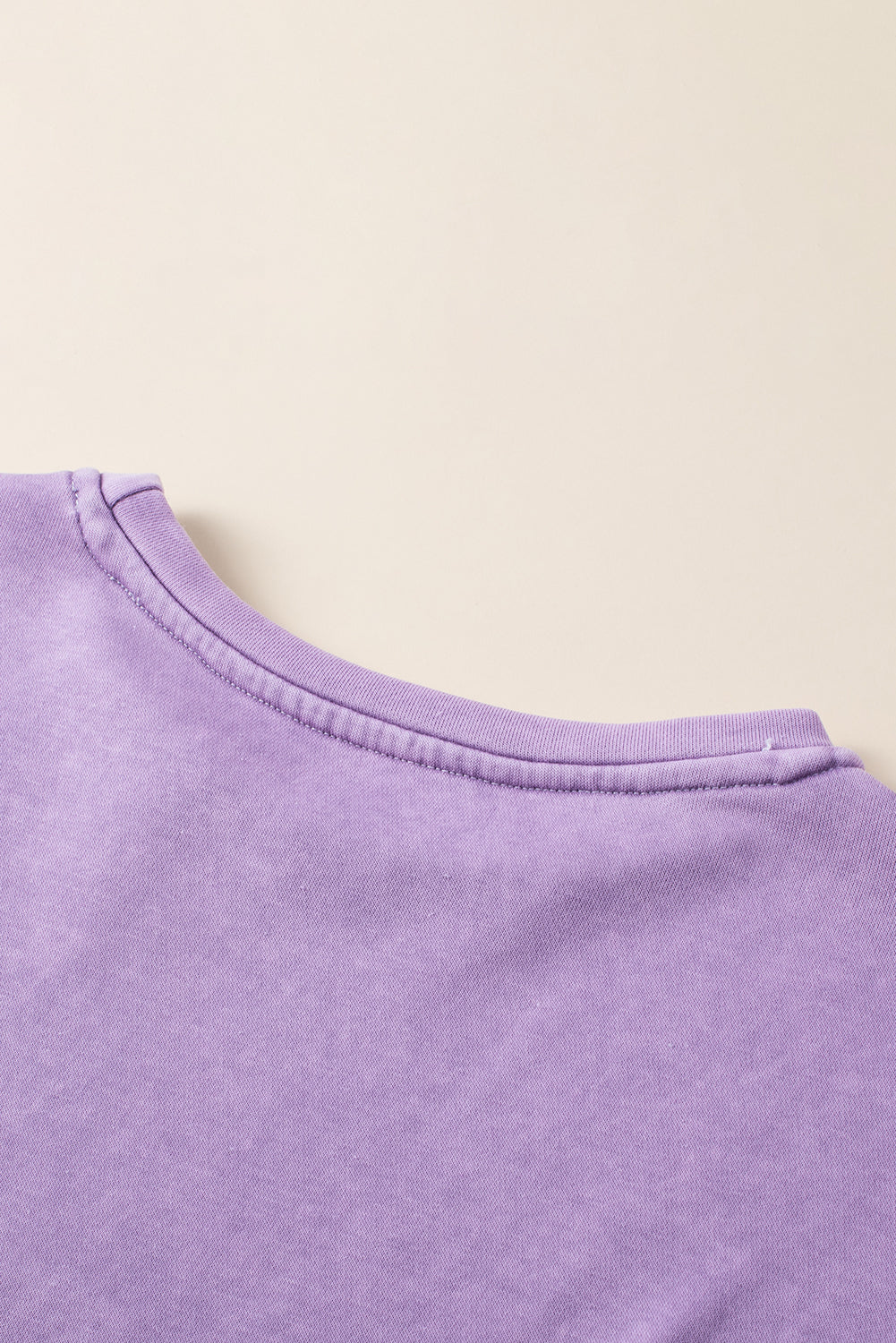 Wisteria Mineral Wash Drop Shoulder Casual Sweatshirt
