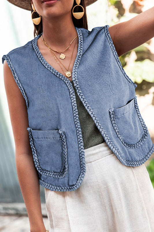 Ashleigh blue braided trim