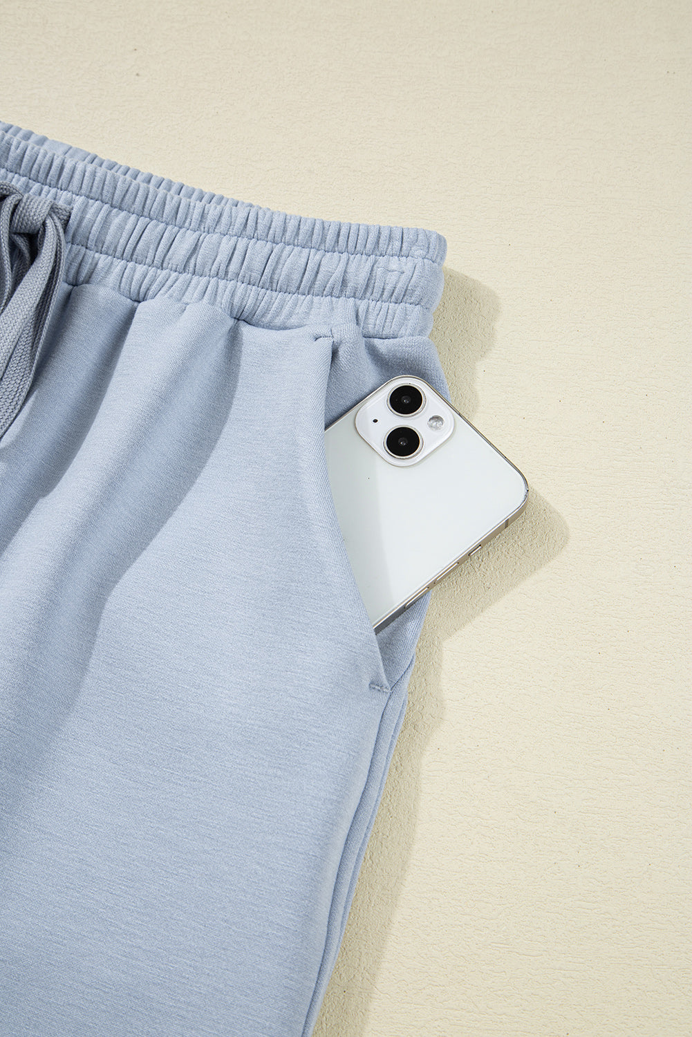 Beau Blue Half Zip Thumbhole Sleeve Hoodie Active Pants 2pcs Outfit