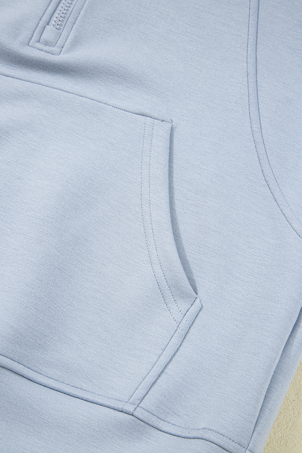 Beau Blue Half Zip Thumbhole Sleeve Hoodie Active Pants 2pcs Outfit