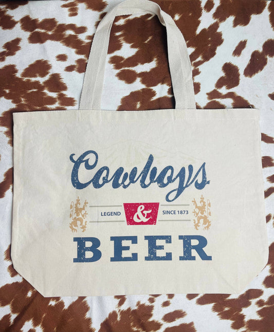 Cowboy and Beer Tote Bag