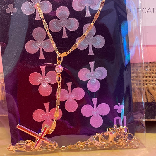 V shaped Cross necklace